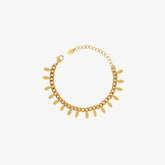 Titanium Steel Leaf Charm Bracelet OutfitFlow